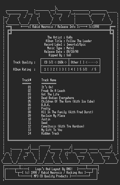NFO file for Korn-Follow_The_Leader-RNS