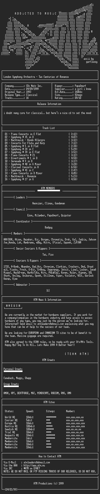 NFO file for London_Symphony_Orchestra_-_Two_Centuries_of_Romance_(1993)-ATM