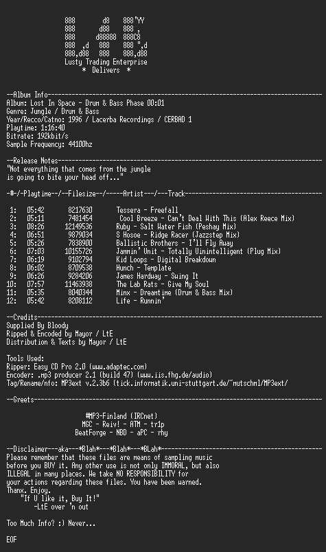 NFO file for Lost_In_Space-Drum_&_Bass_Phase_0001_-_LtE