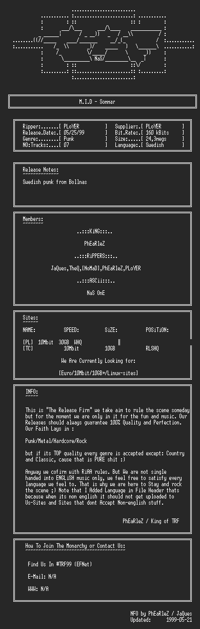 NFO file for M.I.D_-_Sommar_(1996)-TRF99