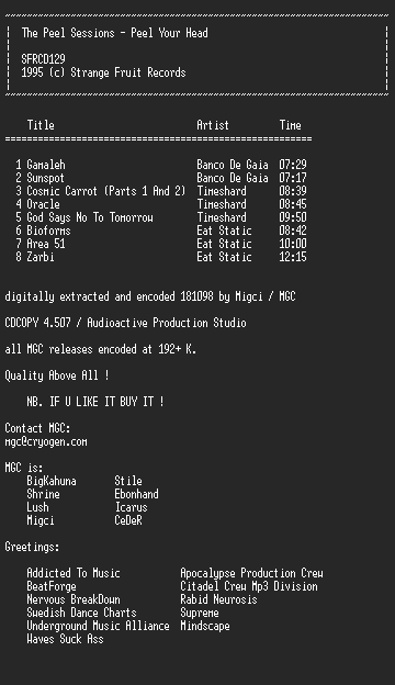 NFO file for The_Peel_Sessions_-_Peel_Your_Head-MGC