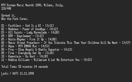 NFO file for MTV_Europe_Music_Awards_1998-WtFC