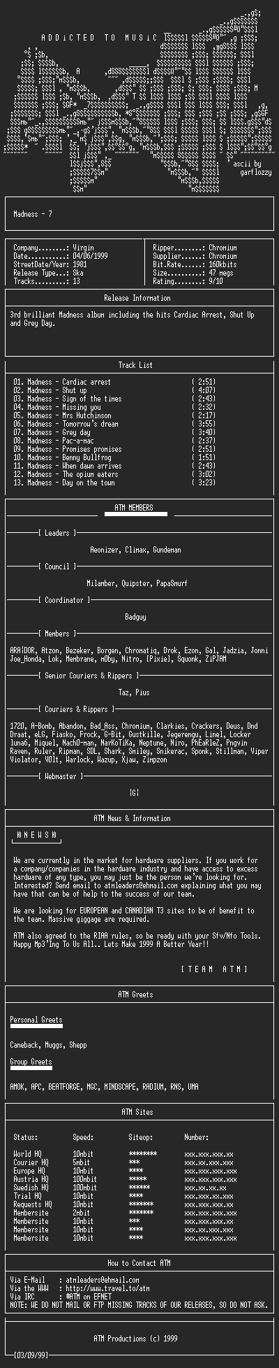 NFO file for Madness_-_7_-_(1981)-ATM