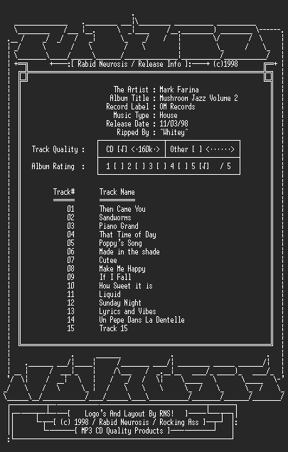 NFO file for Mark_Farina-Mushroom_Jazz_Volume_2-RNS