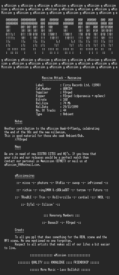 NFO file for Massive_Attack_-_Mezzanine_(eMission)