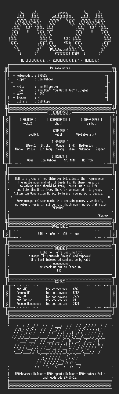 NFO file for The_Offspring_-_Why_Dont_You_Get_A_Job_(Single)_(1999)-MGM