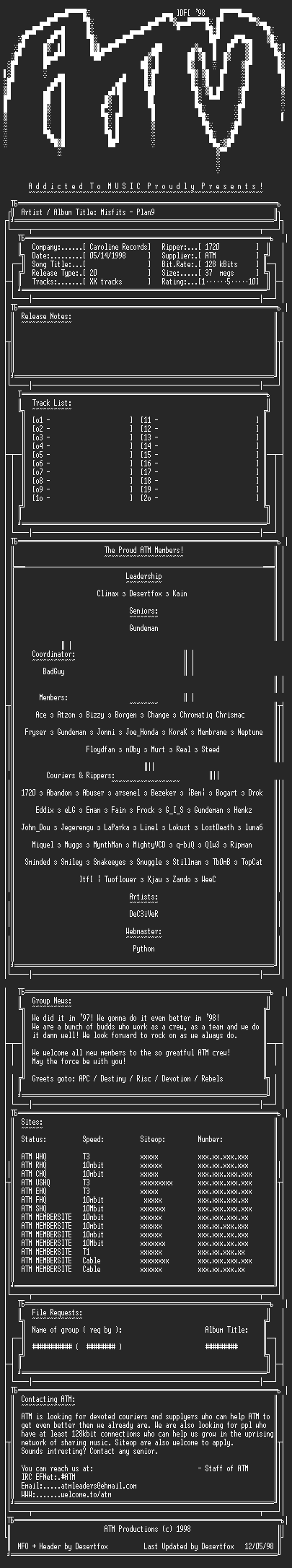 NFO file for Misfits_-_Plan9_-_ATM