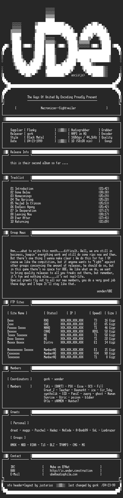 NFO file for Necromicon--Sightveiler-1998-UBE