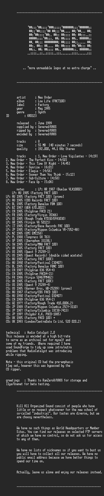 NFO file for New_Order_-_Low_Life_-_KAOS