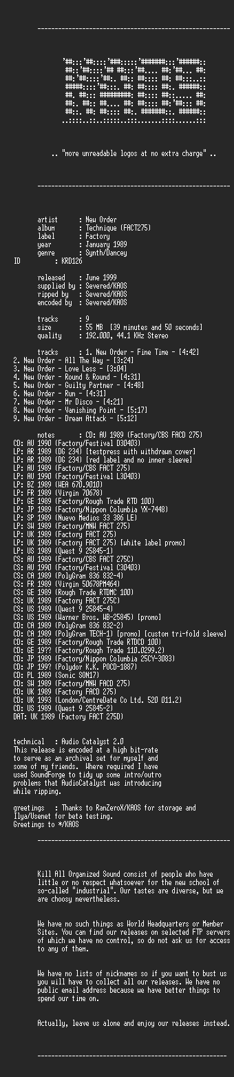 NFO file for New_Order_-_Technique_-_KAOS
