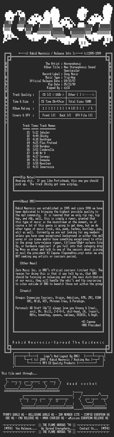 NFO file for Hooverphonic-New_Stereophonic_Sound_Spectacular-1997-RNS