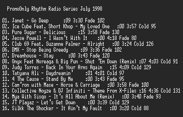 NFO file for Promoonly_Cd's-July_Rhythm_Radio_Series-RNS