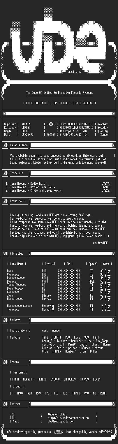 NFO file for Phats.and.Small--Turn.Around-Single-1999-UBE