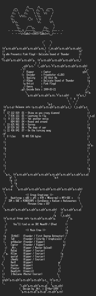 NFO file for Pink_Floyd_-_Delicate_Sound_of_Thunder(1988)-wAx