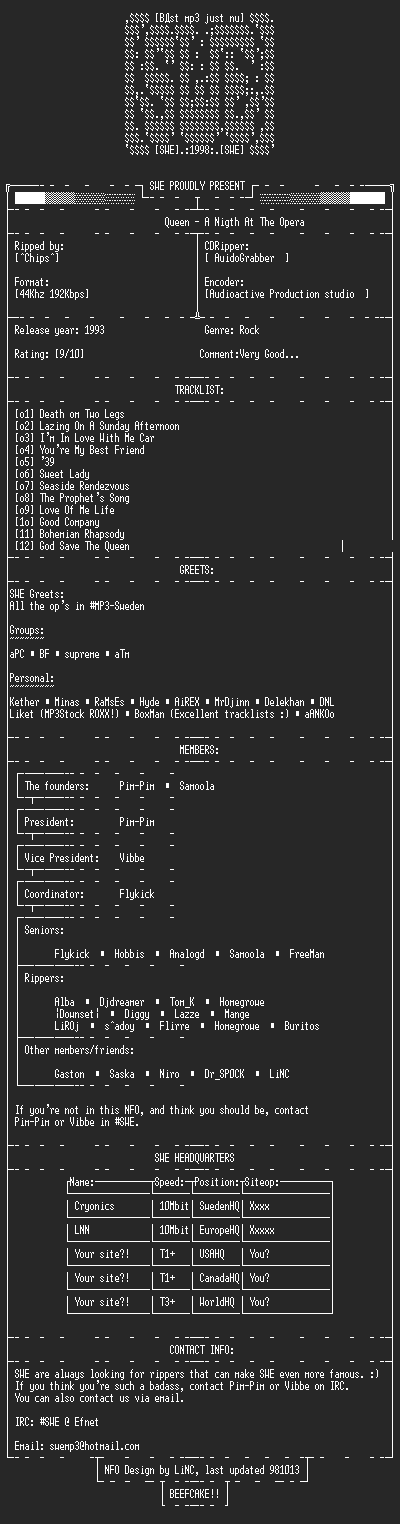 NFO file for Queen_-_A_Nigth_At_The_Opera_-_SWE