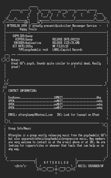 NFO file for Quicksilver_Messanger_Service_-_Happy_Trails_(1969)-agw