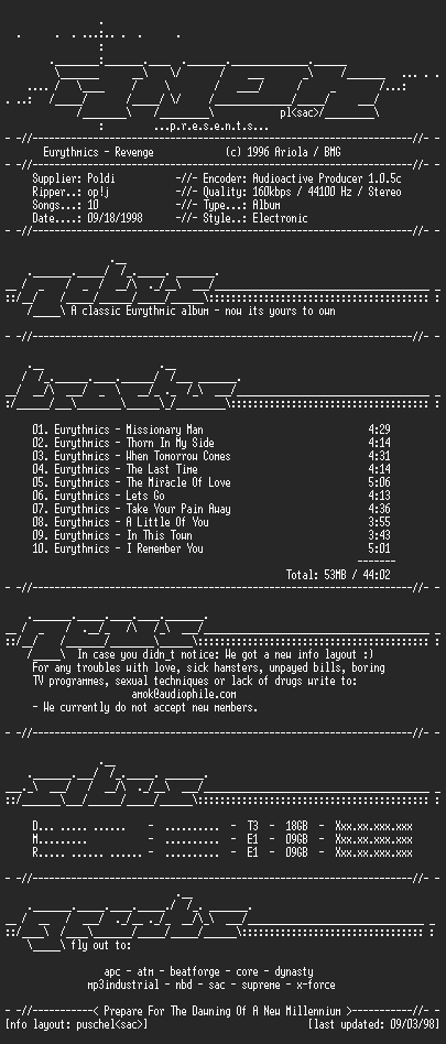 NFO file for Eurythmics-Revenge-AMOK