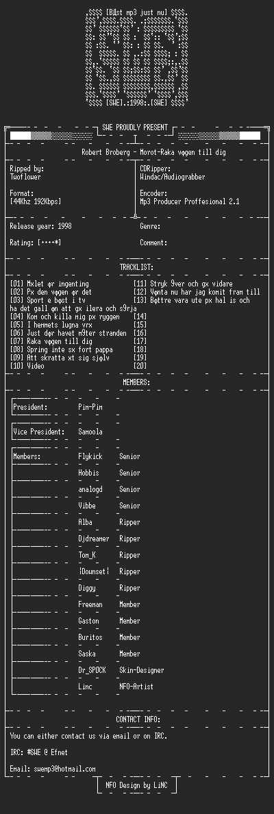 NFO file for Robert_Broberg-Morot-Raka_Vägen_Till_Dej-SWE