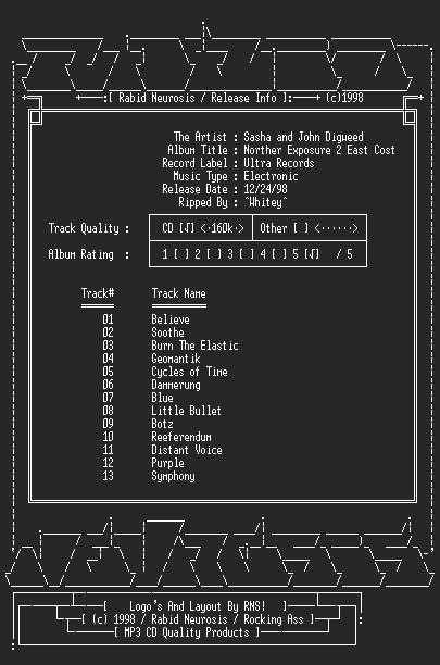 NFO file for Sasha_and_John_Digweed-Northern_Exposure_2_East_Cost-RNS
