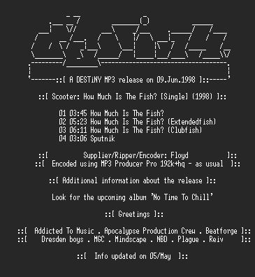 NFO file for Scooter_-_How_Much_Is_The_Fish(single)-DESTiNY
