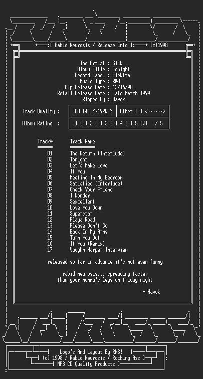 NFO file for Silk-Tonight-1999-RNS