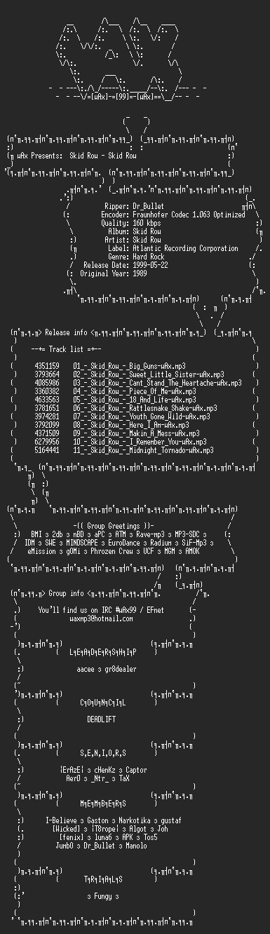 NFO file for Skid_Row_-_Skid_Row_(1989)-wAx