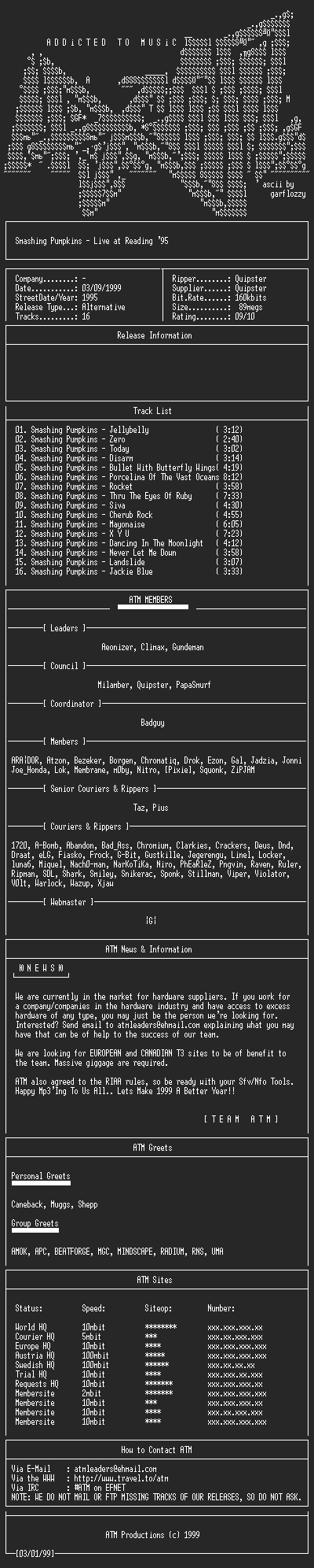 NFO file for Smashing_Pumpkins_-_Live_At_Reading_95_-_1995-ATM