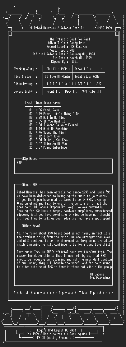 NFO file for Soul_For_Real-Candy_Rain-1994-RNS