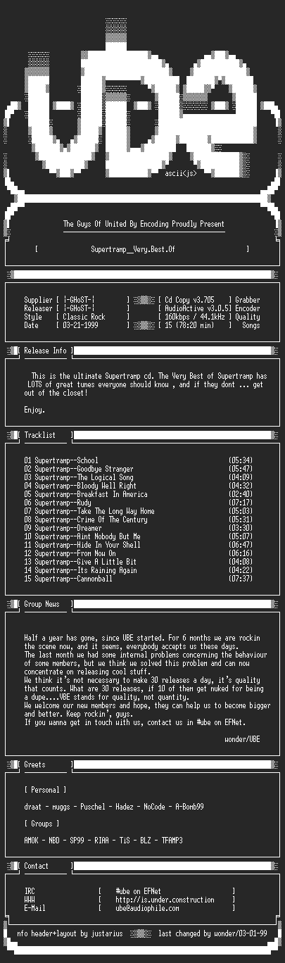 NFO file for Supertramp--Very.Best.Of-1990-UBE