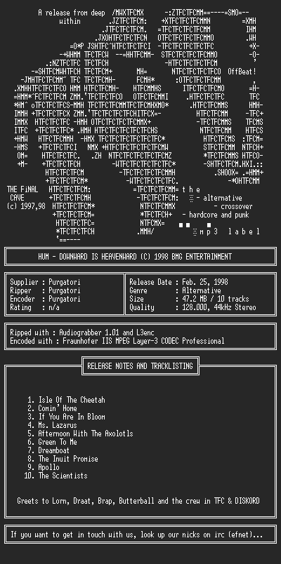NFO file for Hum-Downward_Is_Heavenward-TFC