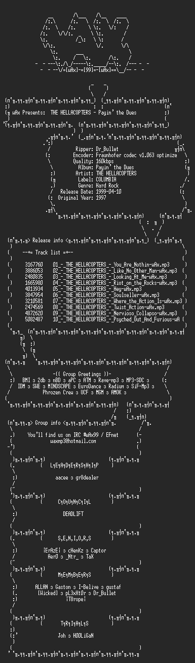 NFO file for The_Hellacopters_-_Payin_the_Dues-wAx