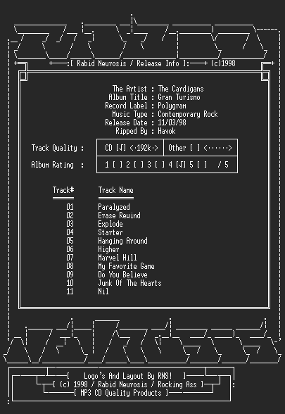 NFO file for The_Cardigans-Gran_Turismo-RNS