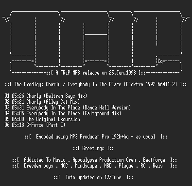 NFO file for The_Prodigy_-_Charly_-_Everybody_In_The_Place-TR1P