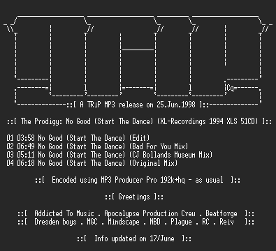 NFO file for The_Prodigy_-_No_Good_(Start_The_Dance)-TR1P