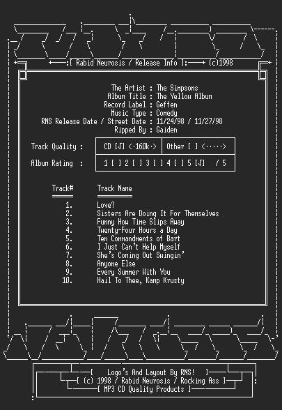 NFO file for The_Simpsons-The_Yellow_Album-RNS