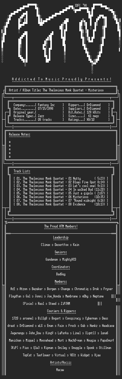 NFO file for The_Thelonious_Monk_Quartet_-_Misterioso_-_ATM