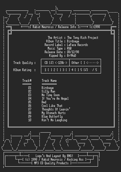 NFO file for The_Tony_Rich_Project-Birdseye-RNS