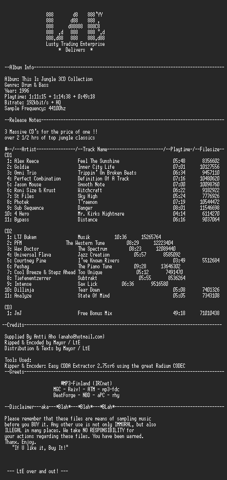 NFO file for This_Is_Jungle_3CD_Collection_(192k)_-_LtE