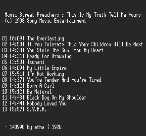 NFO file for Manic_Street_Preachers-This_Is_My_Truth_Tell_Me_Yours-IND