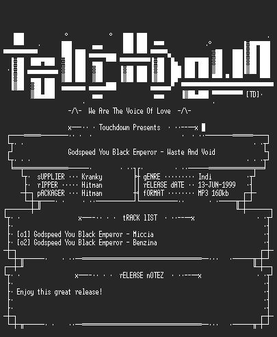 NFO file for Godspeed_You_Black_Emperor_-_Waste_And_Void-TD