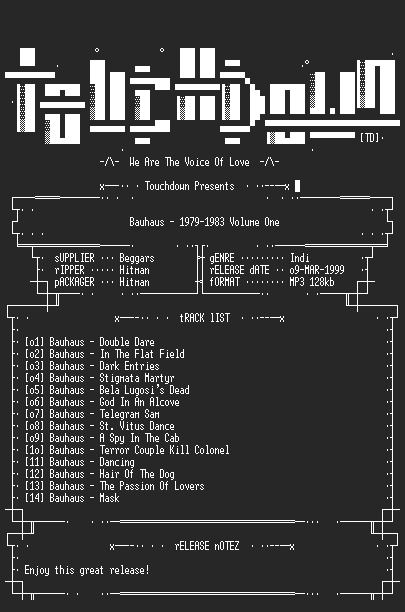 NFO file for Bauhaus_-_1979-1983_Volume_One-TD