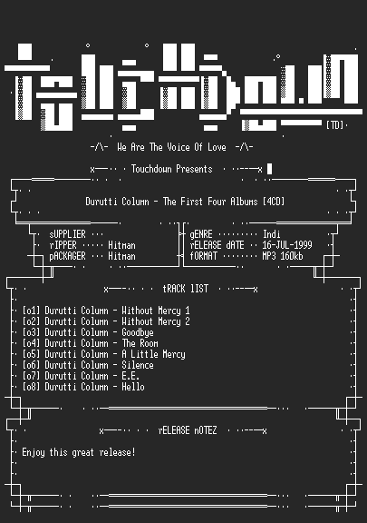 NFO file for Durutti_Column_-_The_First_Four_Albums-(1988)-TD