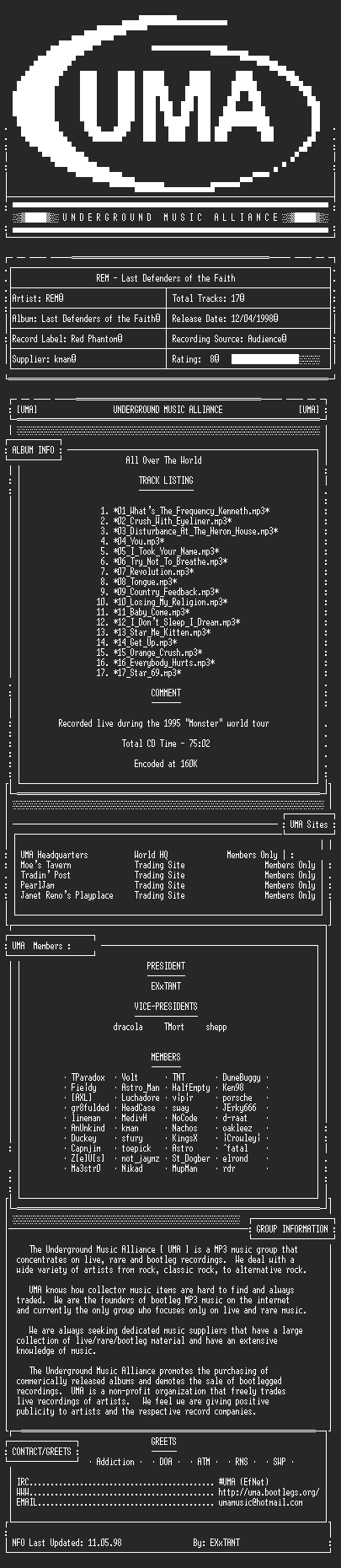 NFO file for REM-Last_Defenders_of_the_Faith-UMA