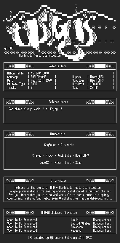 NFO file for Radiohead-My_Iron_Lung-WMD