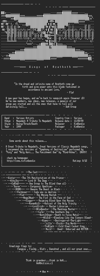 NFO file for VA-Megaded_A_Tribute_To_Megadeth-1999-WoA