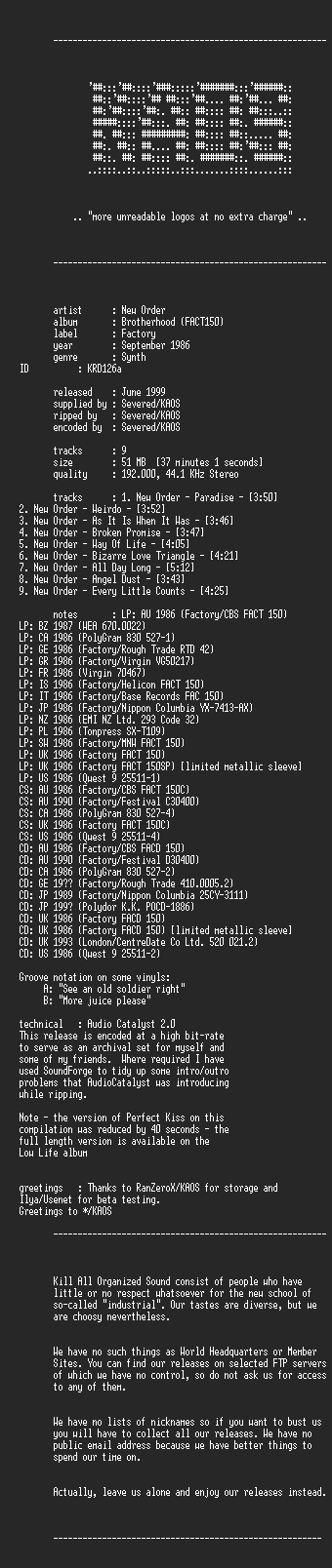 NFO file for New_Order_-_Brotherhood_-_KAOS