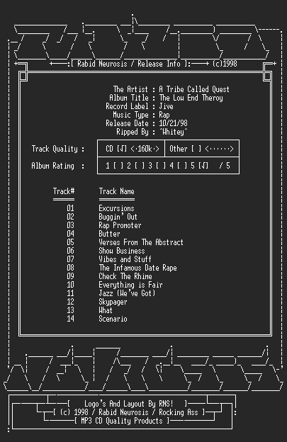 NFO file for A_Tribe_Called_Quest-The_Low_End_Theroy-RNS