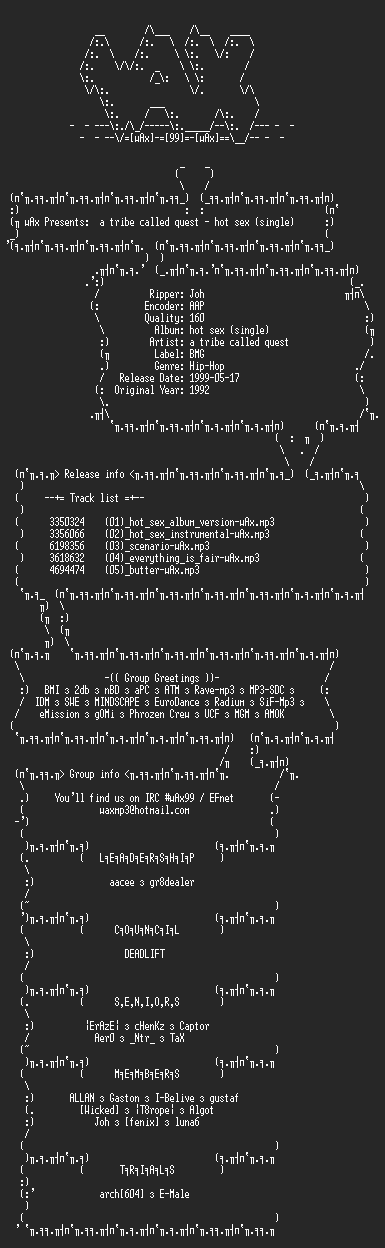 NFO file for A_tribe_called_quest_-_hot_sex_-_single(1992)-wAx