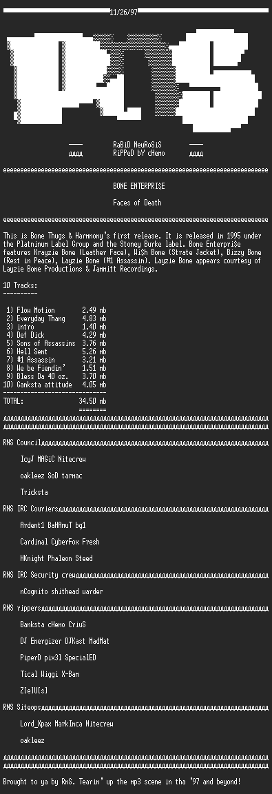 NFO file for Bone_Enterpri$es_-_Full_cd_-_original_Bone_Thugs_and__Harmony-RNS