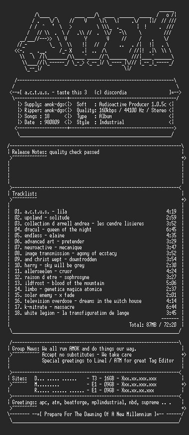 NFO file for Compilation-Taste.this.3-AMOK